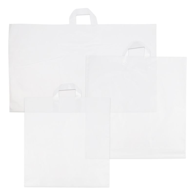 Kunststoff-Henkeltaschen - Halbtransparent 75x45+2x5 cm Halbtransparent (250 Stück) [FP-DQL012]
