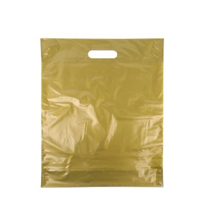 Budget-Kunststofftaschen 35x44+2x4 cm Gold (500 Stück) [FP-DQU013]