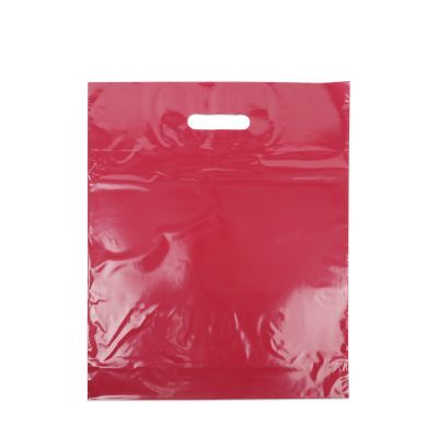 Budget-Kunststofftaschen 35x44+2x4 cm Bordeauxrood (500 Stück) [FP-DQU014]