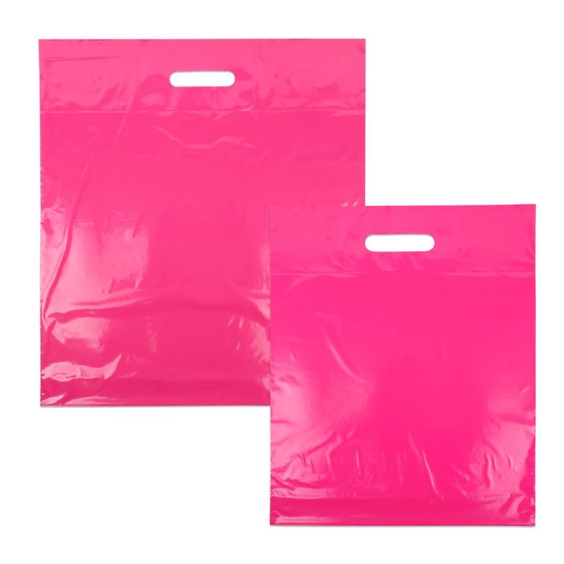 Budget-Kunststofftaschen 35x44+2x4 cm Rosa (400 Stück) [FP-DQU197]