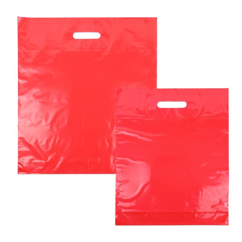 Budget-Kunststofftaschen 35x44+2x4 cm Rot (400 Stück) [FP-DQU198]