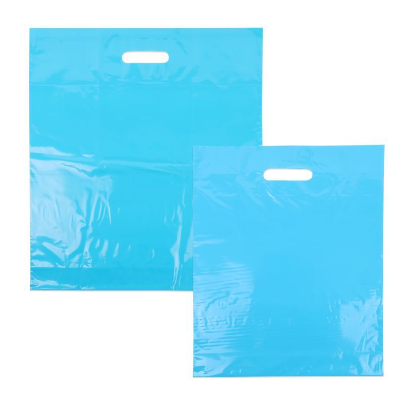 Budget-Kunststofftaschen 35x44+2x4 cm Blau (400 Stück) [FP-DQU199]