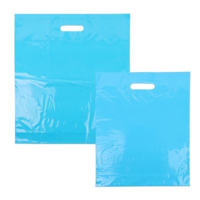 Budget-Kunststofftaschen 45x50+2x4 cm Blau (400 Stück) [FP-DQU204]