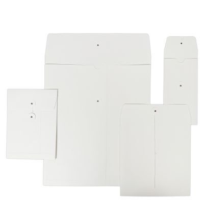 Papier-Rechnungshüllen mit japanischem Verschluss 35x40+2x1,25 cm Weiß (100 Stück) [FP-JGB004]