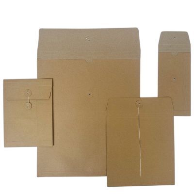 Papier-Rechnungshüllen mit japanischem Verschluss 16,5x23+2x1,25 cm Braun (100 Stück) [FP-JGB006]