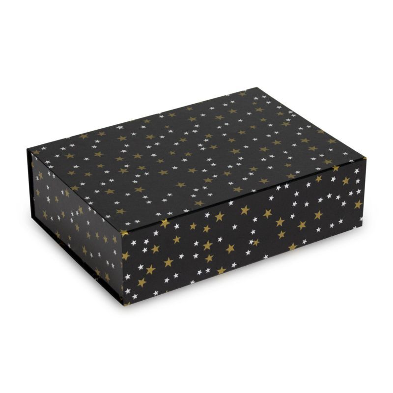 Weihnachts-Magnetboxen - Stars 35x25x10 cm Schwarz (25 Stück) [FP-KDS002]
