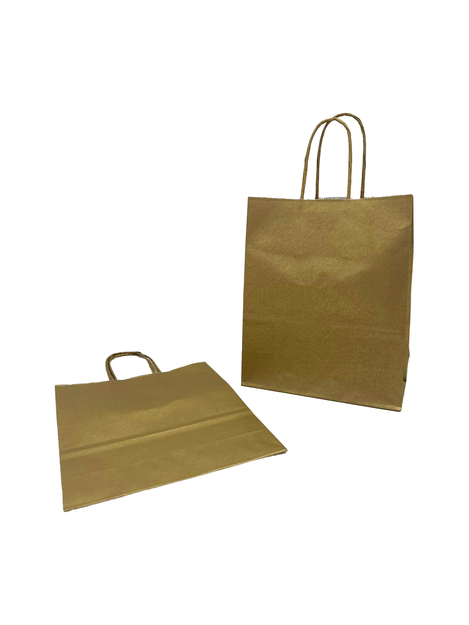 Papiertragetaschen Gold 18x8x22cm Kraft 90g/m² (50 Stück) [PAM1822GO]
