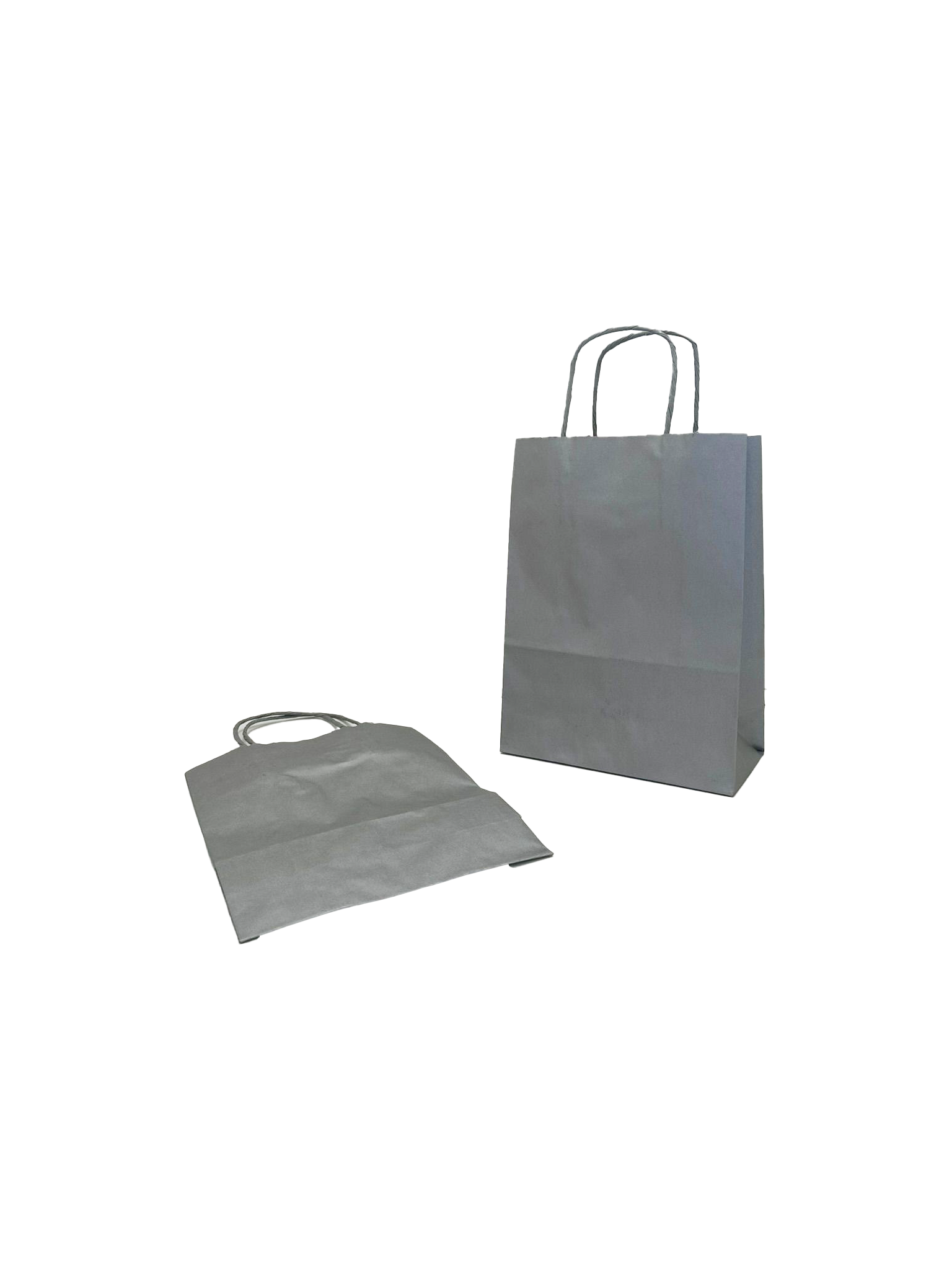 Papiertragetaschen Silber 18x8x22cm Kraft 90g/m² (50 Stück) [PAM1822SI]
