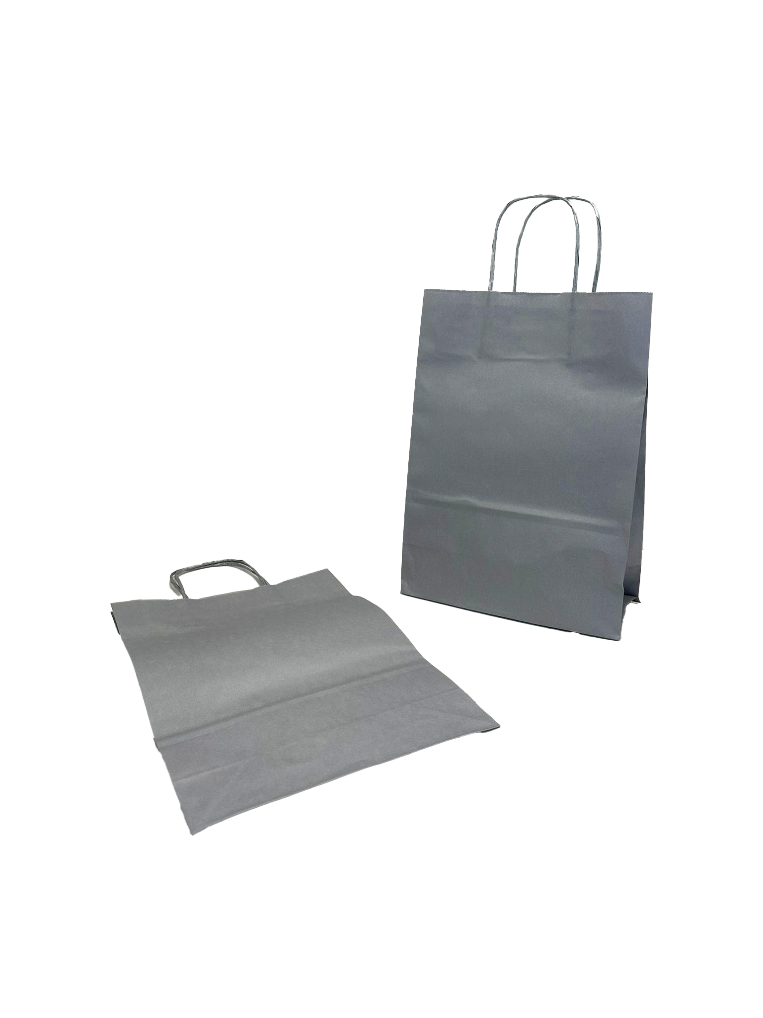 Papiertragetaschen Silber 22x10x31cm Kraft 90g/m² (50 Stück) [PAM2231SI]