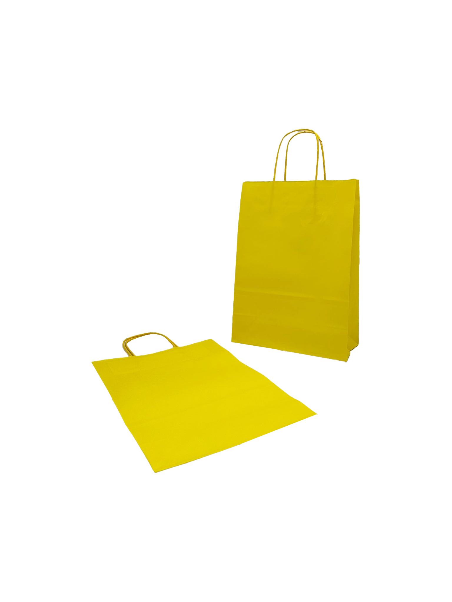 Papiertragetaschen Gelb 22x10x31cm Kraft 90g/m² (50 Stück) [PAM2231Y]