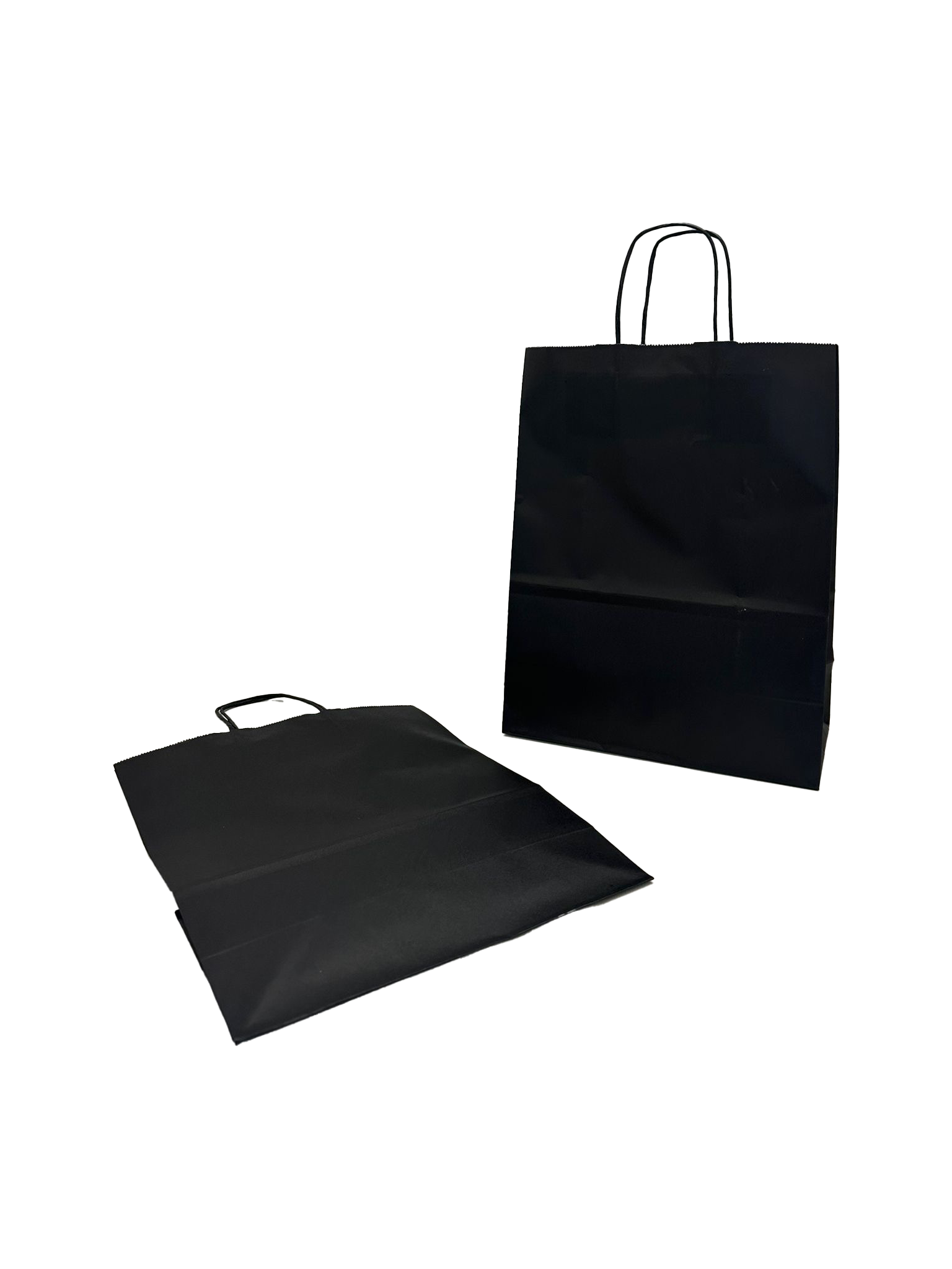 Papiertragetaschen Schwarz 26x12x35cm Kraft 90g/m² (50 Stück) [PAM2635BK]
