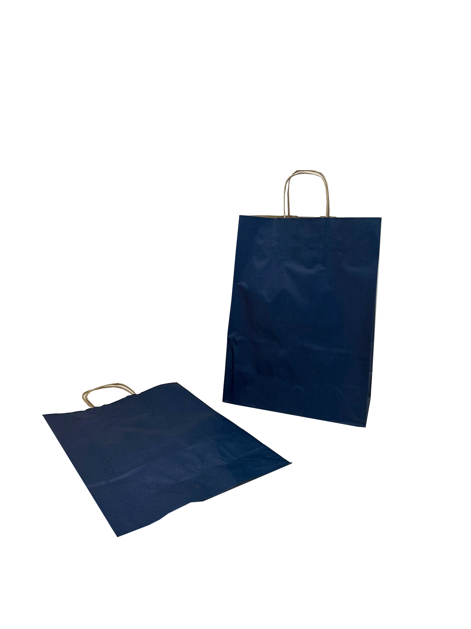 Papiertragetaschen Dunkelblau 26x12x35cm Kraft 90g/m² (50 Stück) [PAM2635DKBL]