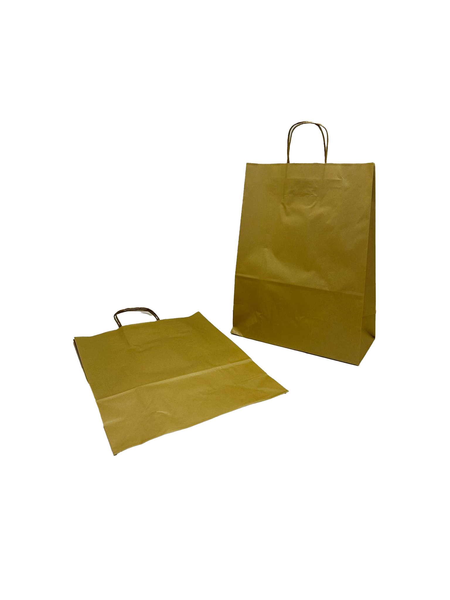 Papiertragetaschen Gold 26x12x35cm Kraft 90g/m² (50 Stück) [PAM2635GO]