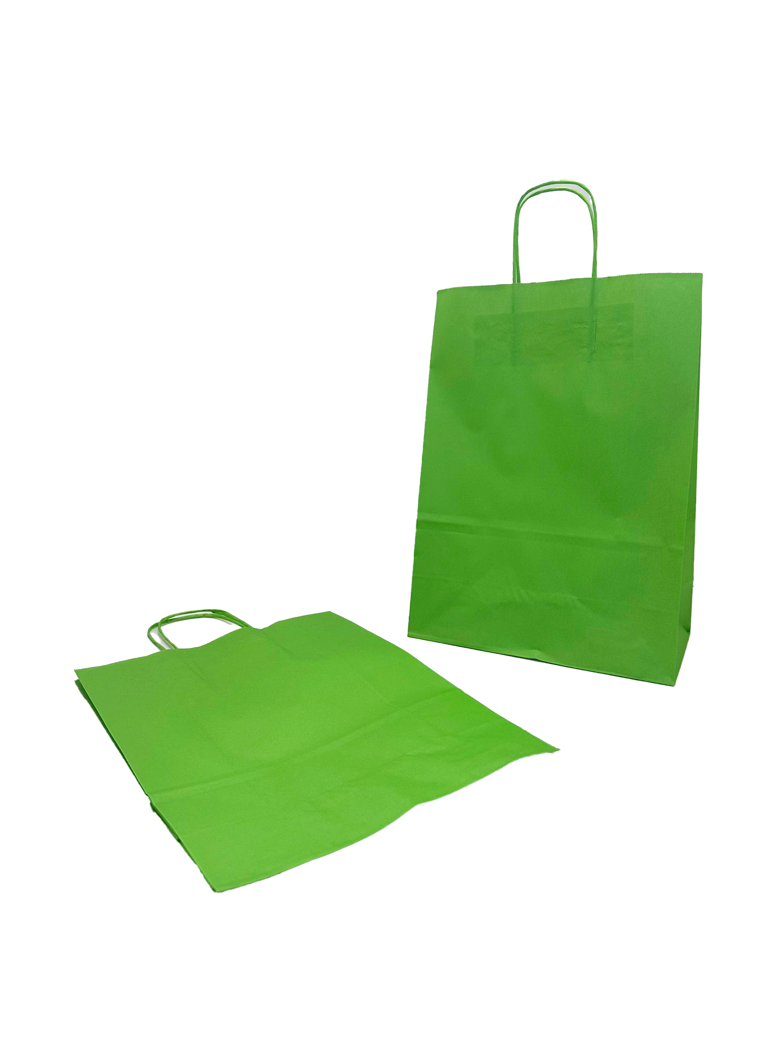 Papiertragetaschen Grün 26x12x35cm Kraft 90g/m² (50 Stück) [PAM2635GR]