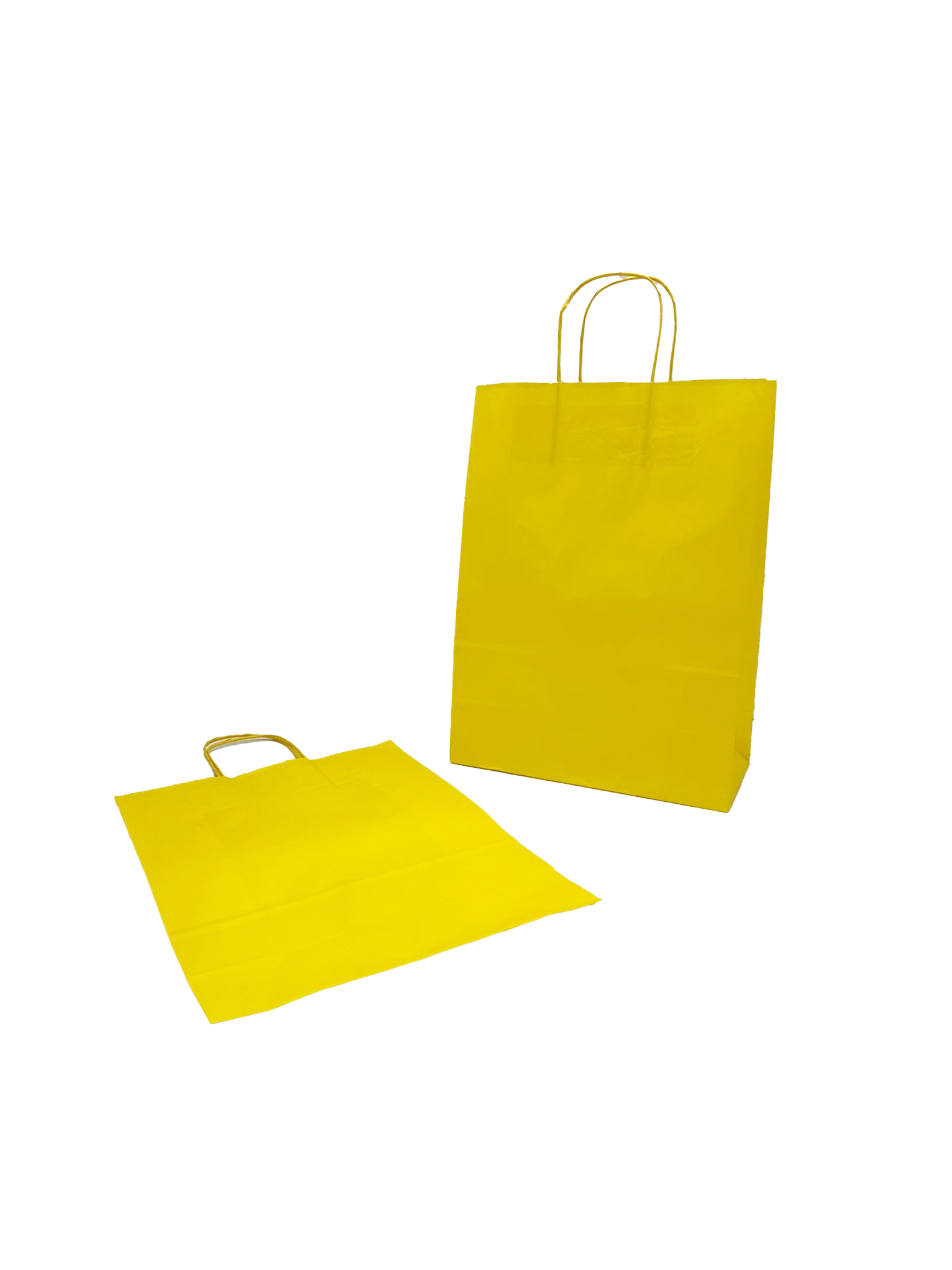 Papiertragetaschen Gelb 26x12x35cm Kraft 90g/m² (50 Stück) [PAM2635Y]
