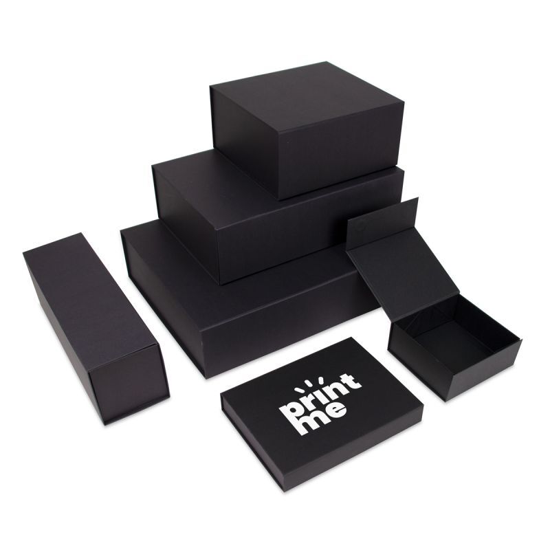 Kraft-Magnetboxen 22x16,5x3 cm Schwarz (25 Stück) [FP-VPD075]