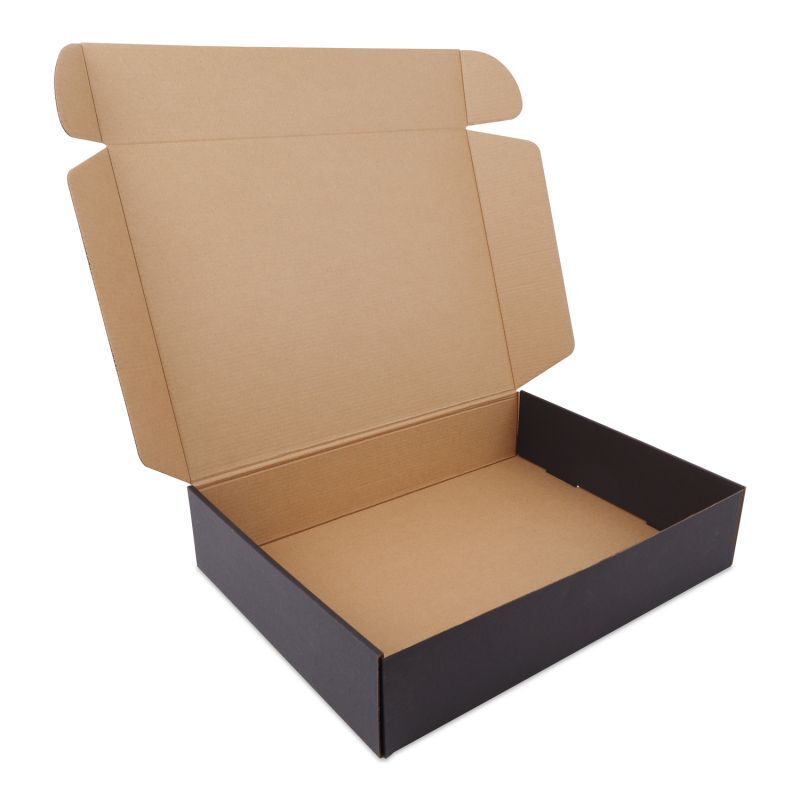 Versandboxen mit Personalisierungsfeld 41,5x30,5x8,5 cm Schwarz (50 Stück) [FP-VPD523]