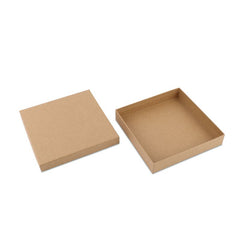 Kraft-Geschenkboxen mit Deckel 17,7x17,7x3,2 cm Braun (40 Stück) [FP-VPL006]