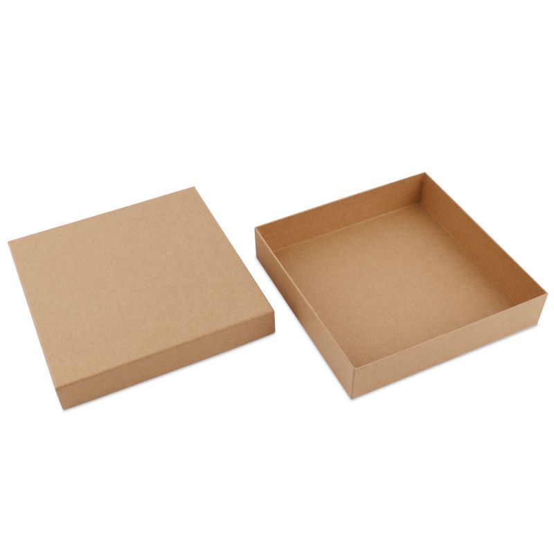 Kraft-Geschenkboxen mit Deckel 20,7x20,7x4,3 cm Braun (20 Stück) [FP-VPL007]