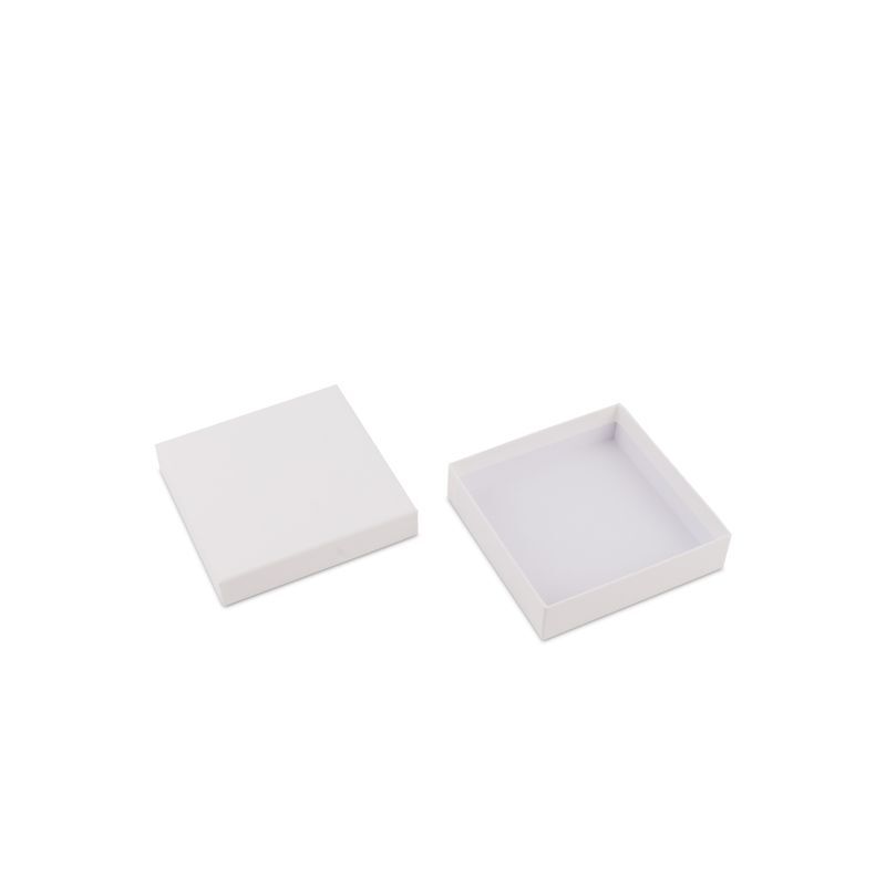 Kraft-Geschenkboxen mit Deckel 12x12x3 cm Weiß (40 Stück) [FP-VPL008]