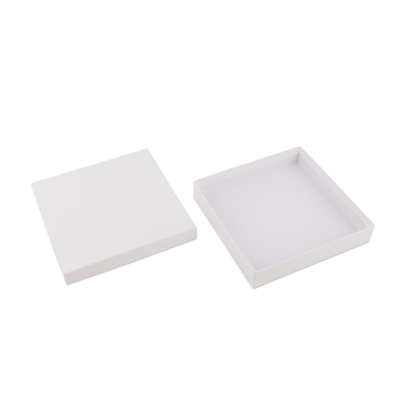 Kraft-Geschenkboxen mit Deckel 17,7x17,7x3,2 cm Weiß (40 Stück) [FP-VPL009]