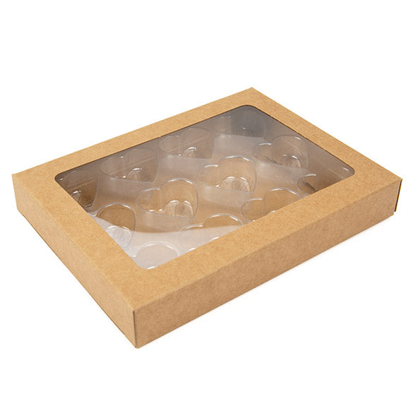 Schachteln Kraft für handgemachte Süßigkeiten, Herz-Einsatz 10.2x2.1x13.8 cm (25 Stück) [CNDYH271]