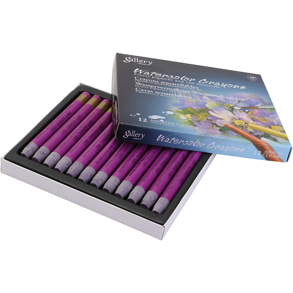 Watercolor Crayons, red violet, 12 pc