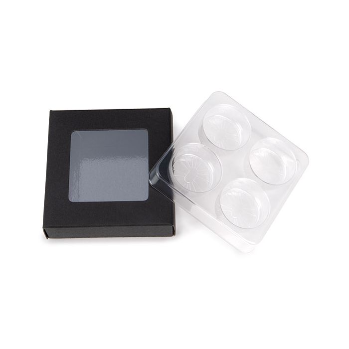 Schachteln schwarz für handgemachte Süßigkeiten, Runde Einsatz 7x2.1x6.8 cm (25 Stück) [CNDYR276B]