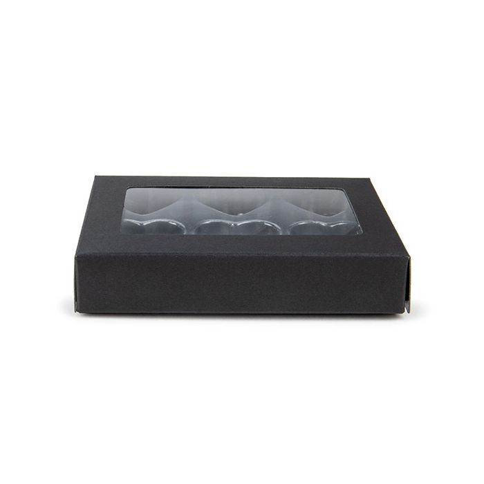 Black Kraft Artisan Candy Box Set, Heart Insert 7x2.1x10.3 cm (25 pieces) [CNDYH274B]