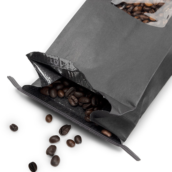 Schwarzer Kraftbeutel mit Tin-Tie-Verschluss und Sichtfenster 10,8x6,4x26,7 cm (100 Stück) [TTW2B]