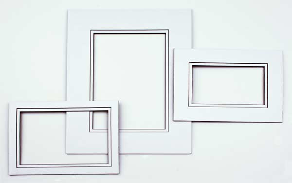 Fertig-Passepartouts mit 20.3x27cm Fenster - Weiß/Schwarz doppelte Dicke - 27.9x35.6cm Außenrahmen (10 Stück) [MD20197]