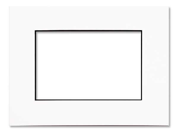 Fertig-Passepartouts mit 19.4x24.5cm Fenster - Weiß/Schwarz - 27.9x35.6cm Außenrahmen (10 Stück) [MS20200]