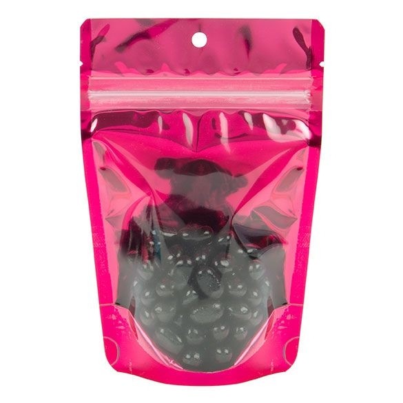 Standbodenbeutel Transparent/Rosa 10.2x6x15.2cm | 57 Gramm (100 Stück) [ZBGB2FS]