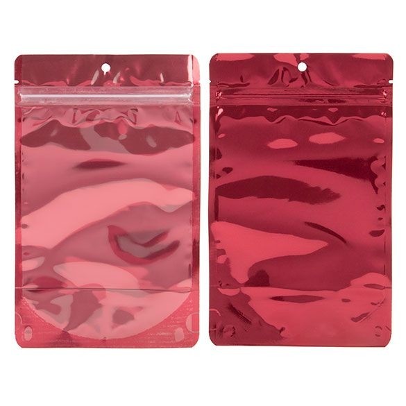 Standbodenbeutel Transparent/Rot 13x7.9x20.6cm | 110 Gramm (100 Stück) [ZBGB3RD]