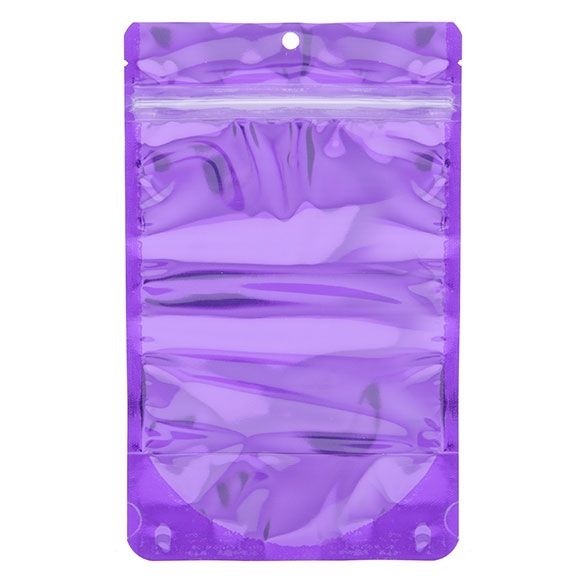 Standbodenbeutel Transparent/Lila 13x7.9x20.6cm | 110 Gramm (100 Stück) [ZBGB3VL]