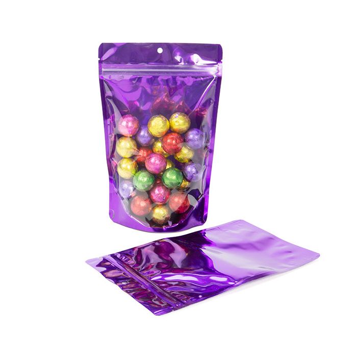 Standbodenbeutel Lila 14.9x8.9x23.2cm | 310 Gramm mit Aufhängeloch (100 Stück) [ZBGB7VL]