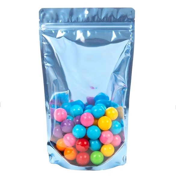 Standbodenbeutel Transparent/Blau 17.1x8.9x28.6cm | 340 Gramm (100 Stück) [ZBGB4BL]