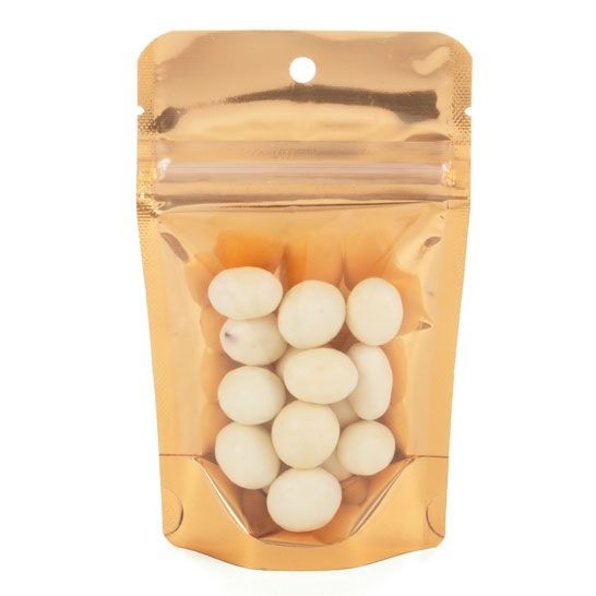 Standbodenbeutel Transparent/Orange 7.9x5.1x13cm | 28 Gramm (100 Stück) [ZBGB1PC]