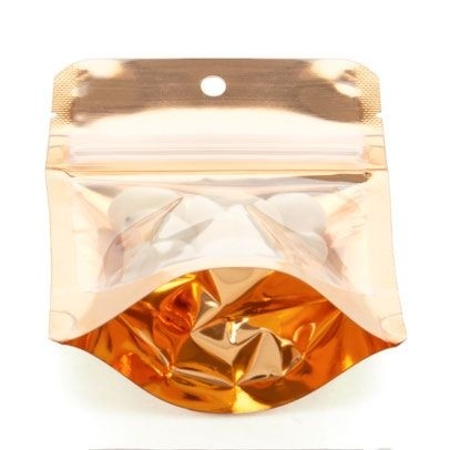 Standbodenbeutel Transparent/Orange 7.9x5.1x13cm | 28 Gramm (100 Stück) [ZBGB1PC]
