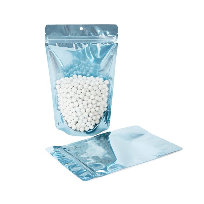 Standbodenbeutel Blau 14.9x8.9x23.2cm | 310 Gramm mit Aufhängeloch (100 Stück) [ZBGB7BL]