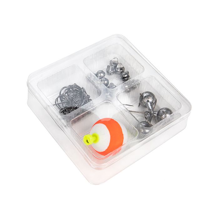 Klarsichtschachteln 4 Fächer 10.3x2.5x10.3cm Transparent (25 Stück) [CTBS22]