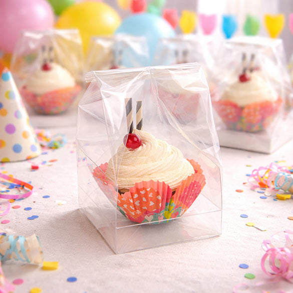 Cupcake-Beutel für 1 Jumbo-Cupcake 10.2x10.2x22.8cm Transparent (100 Stück) [CBG3]