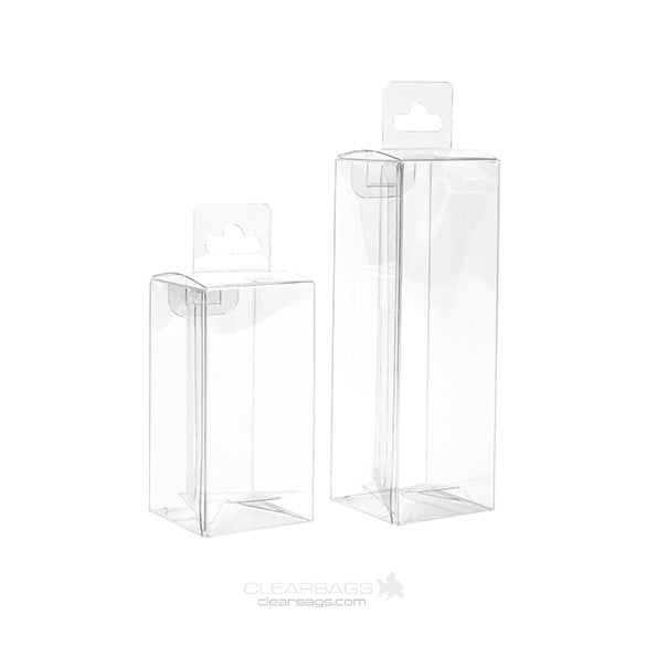 Klarsichtschachteln 4.3x4.3x8.6cm Transparent mit Aufhängeloch (25 Stück) [CHFB323]