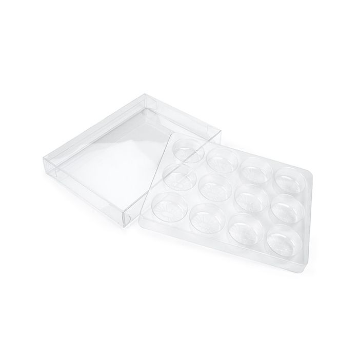 Clear Artisan Candy Box Set, Round Insert 10.2x2.1x13.8 cm (25 pieces) [CNDYR270]