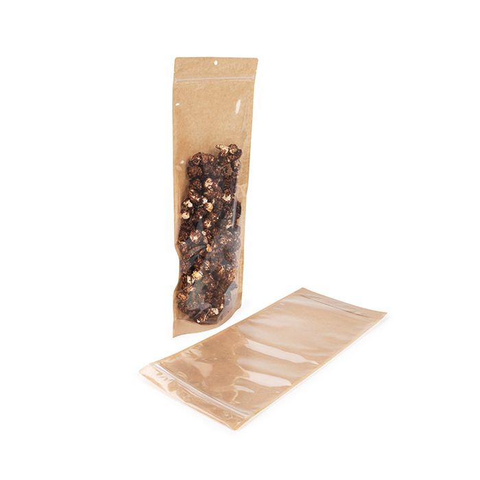 Standbodenbeutel Kraft 17.8x6x43.2 cm (100 Stück) [ZBGKC3N]