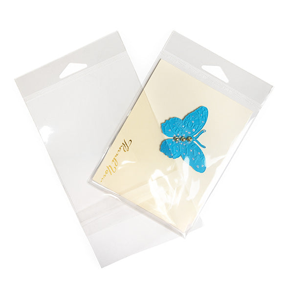 Headerbeutel Transparent 10.8x13.7cm mit Schutzverschluss (100 Stück) [HB4B2PC]