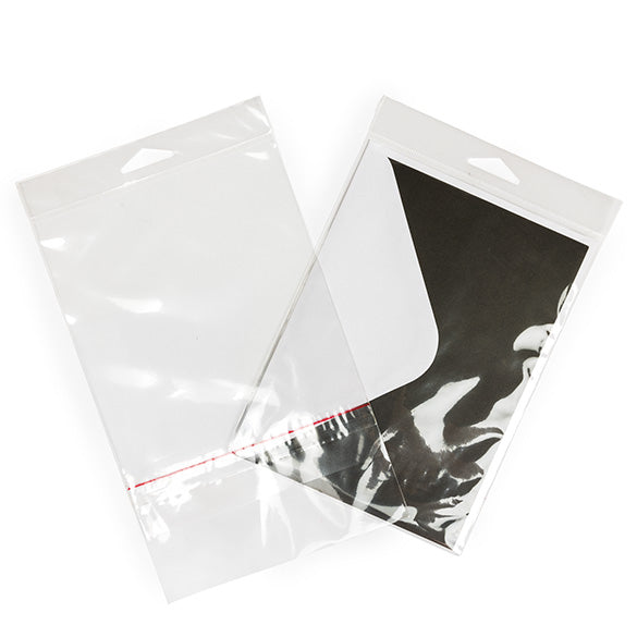 Headerbeutel Transparent 13.8x17.8cm mit Schutzverschluss (100 Stück) [HB6B3PC]
