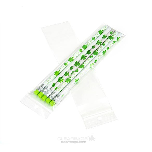 Druckverschlussbeutel mit Aufhängeloch 5x20.5cm Transparent PP 50 Mikron (100 Stück) [ZR28]