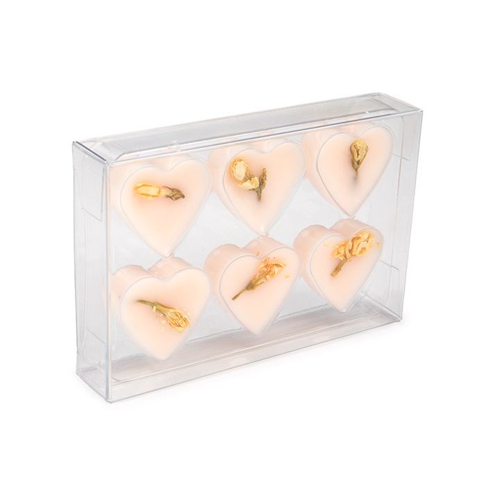 Clear Artisan Candy Box Set, Heart Insert 7x2.1x10.3 cm (25 pieces) [CNDYH274]