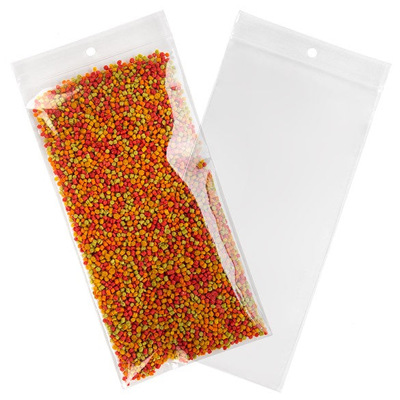Druckverschlussbeutel mit Aufhängeloch 12.5x20.5cm Transparent PP 75 Mikron (100 Stück) [Z3R48]